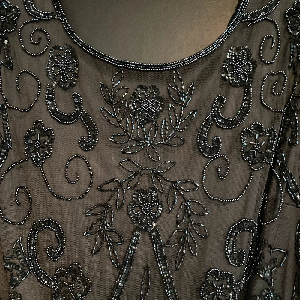 Heavily beaded gown. Brand is BHLDN. - Picture 3 of 7